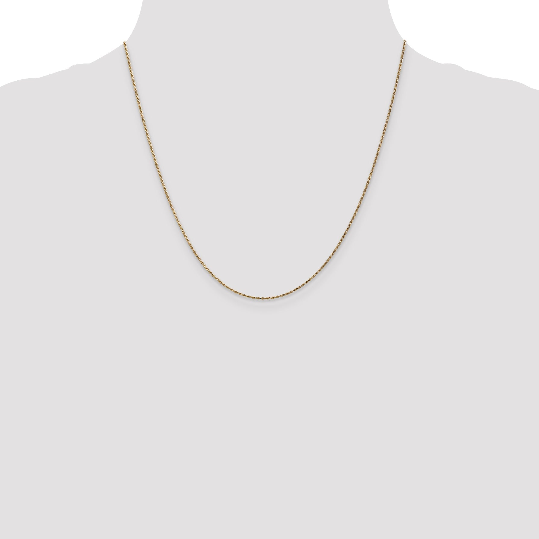 14k Yellow Gold 20 inch 1.15mm Diamond-cut Machine Made Rope with Lobster Clasp Chain Necklace