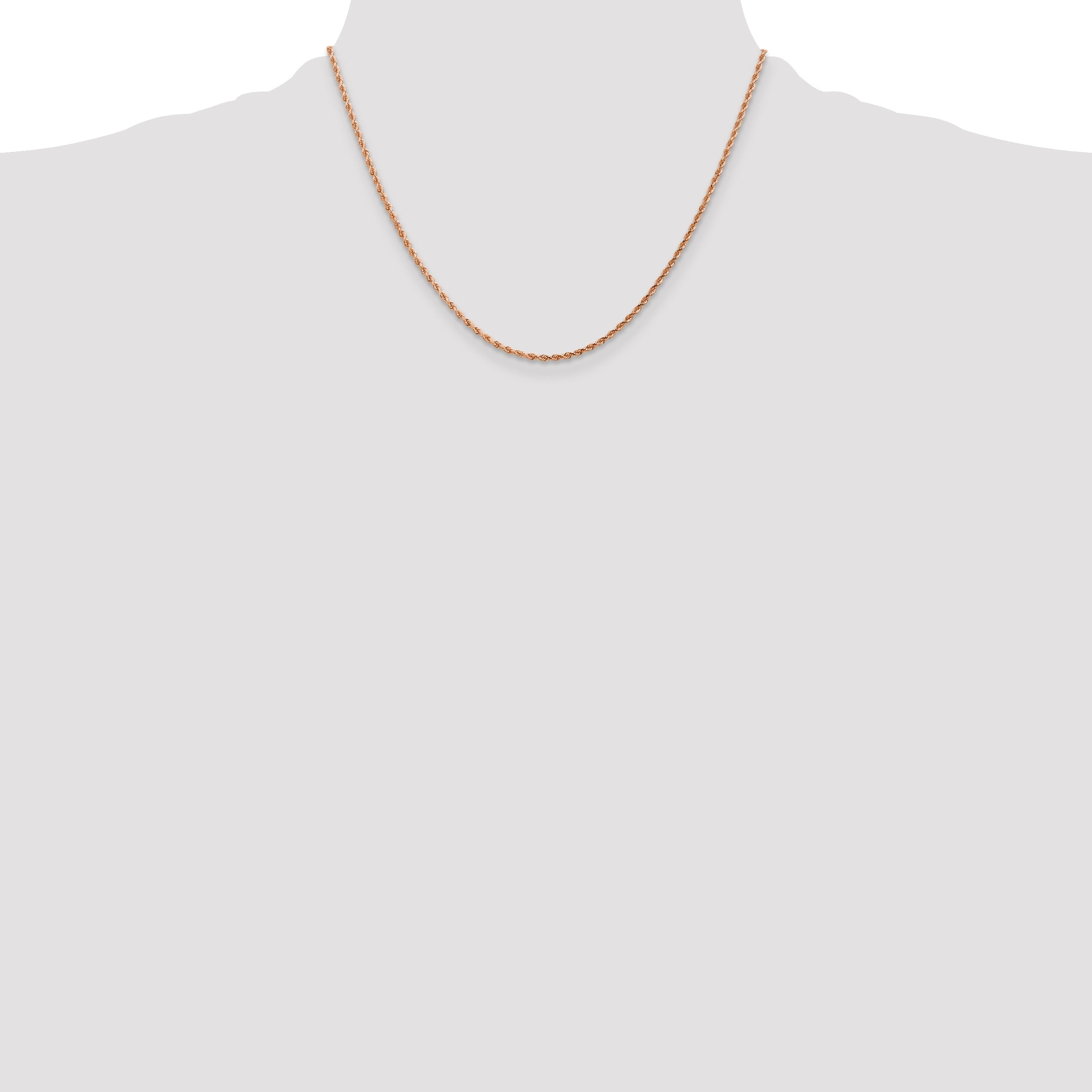 14k Rose Gold 18 inch 1.75mm Diamond-cut Rope with Lobster Clasp Chain Necklace