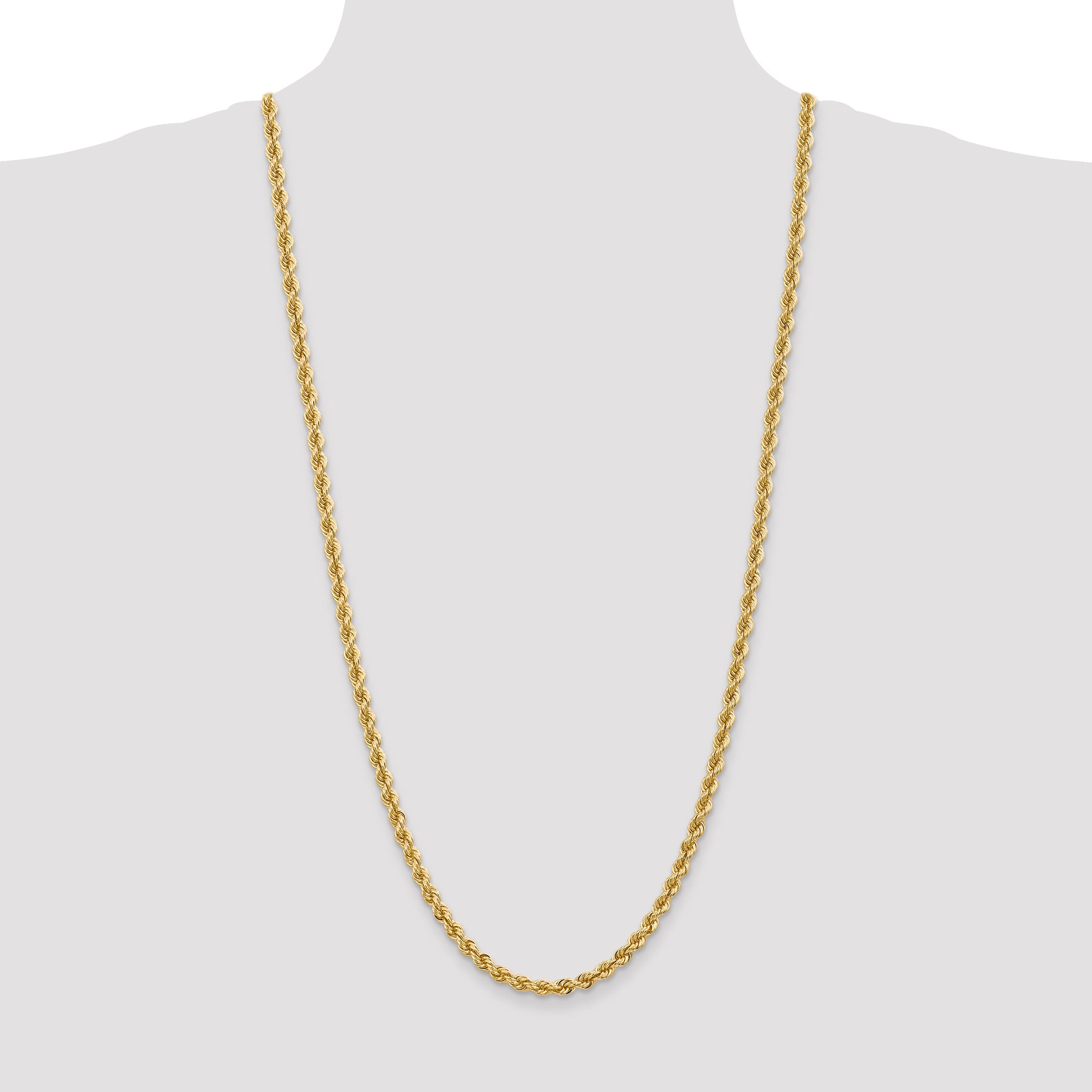 14k Yellow Gold 30 inch 5mm Regular Rope with Lobster Clasp Chain Necklace