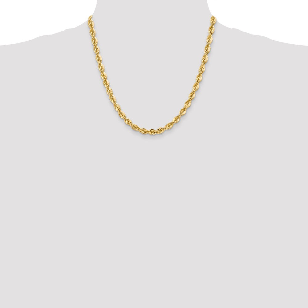 14k Yellow Gold 20 inch 6mm Regular Rope with Lobster Clasp Chain Necklace