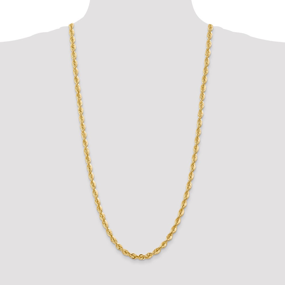 14k Yellow Gold 30 inch 6mm Regular Rope with Lobster Clasp Chain Necklace
