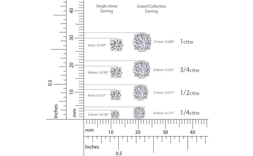 1.0 Ct Natural Diamond Stud Earrings Set in Sterling Silver