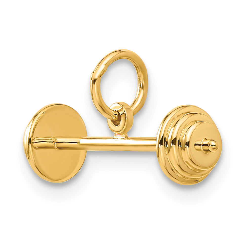 10K Yellow Gold Barbell Charm