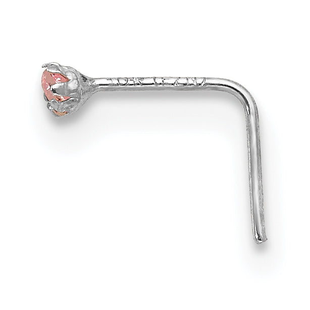 10K White Gold 1.5mm Set Of 3 Cz Nose Studs