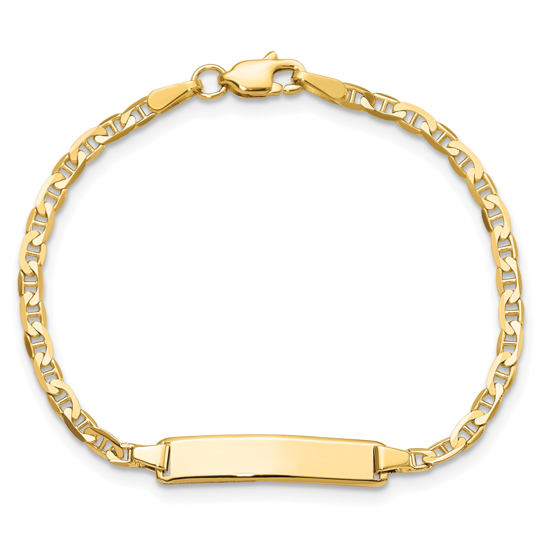 10k Yellow Gold Flat Anchor Link ID Bracelet