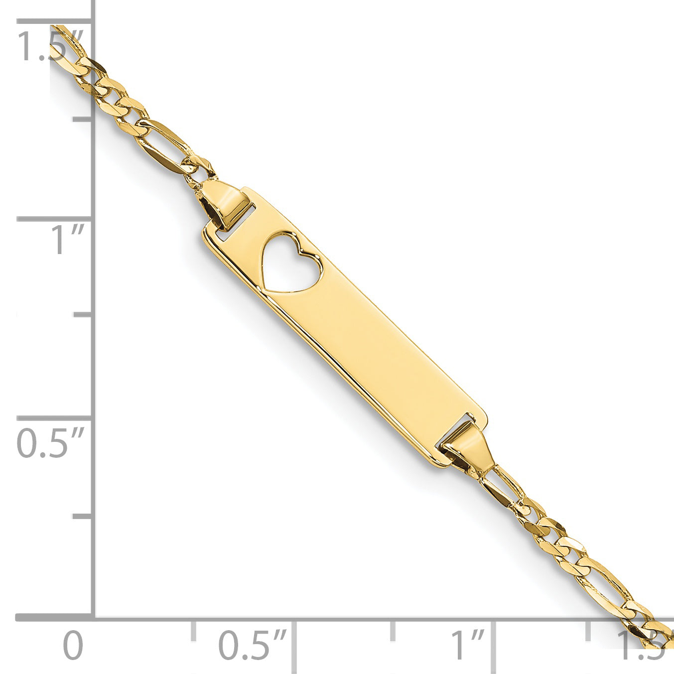 10k Yellow Gold Figaro Link ID Bracelet