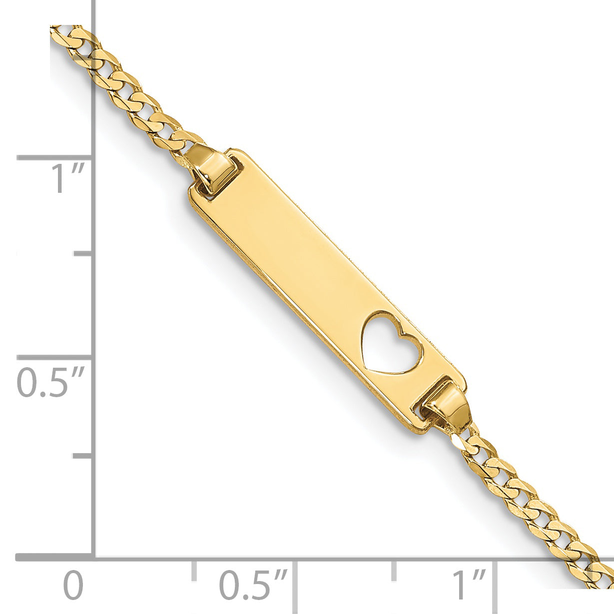 10k Yellow Gold Flat Curb Link ID Bracelet