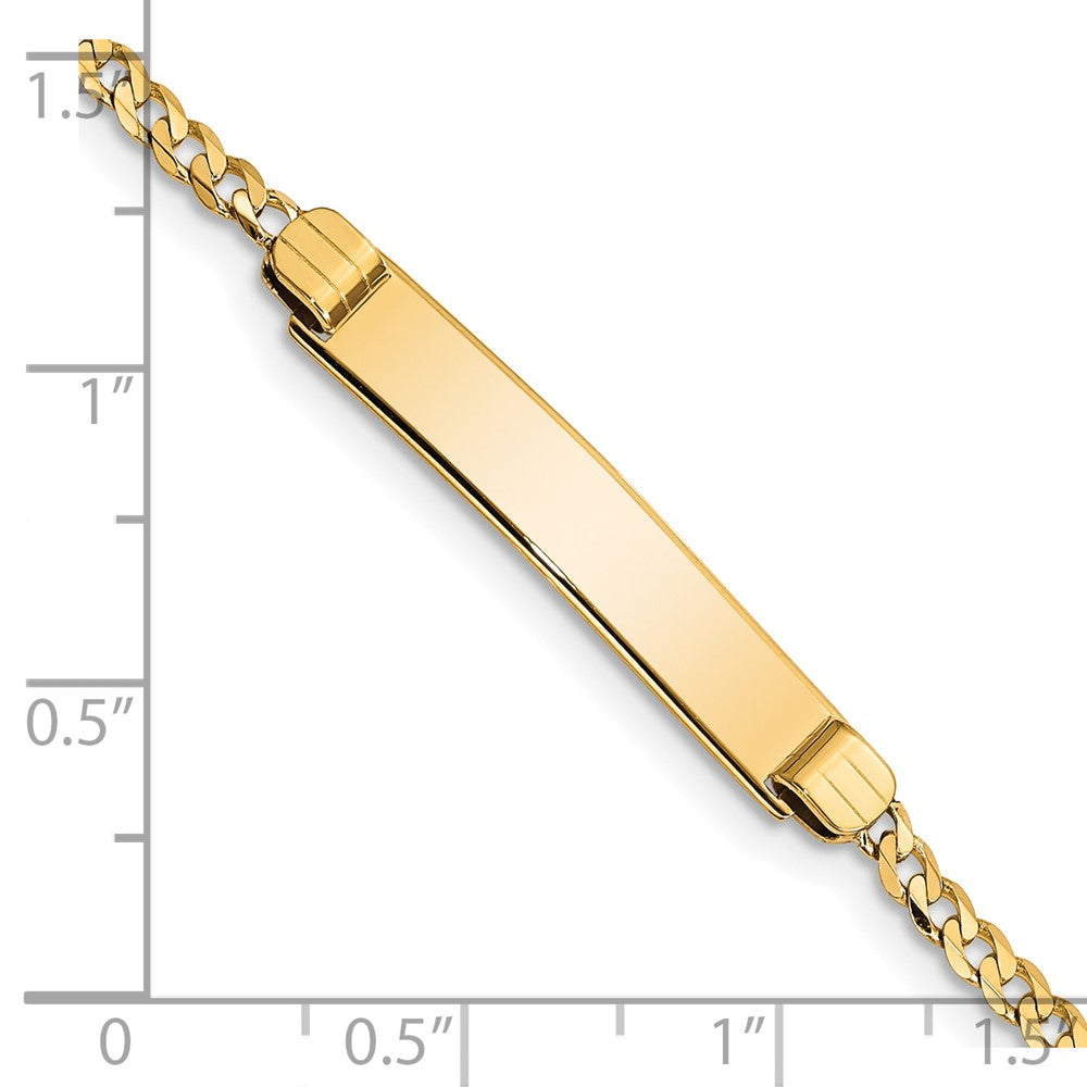 10K Yellow Gold Flat Curb Link Id Bracelet