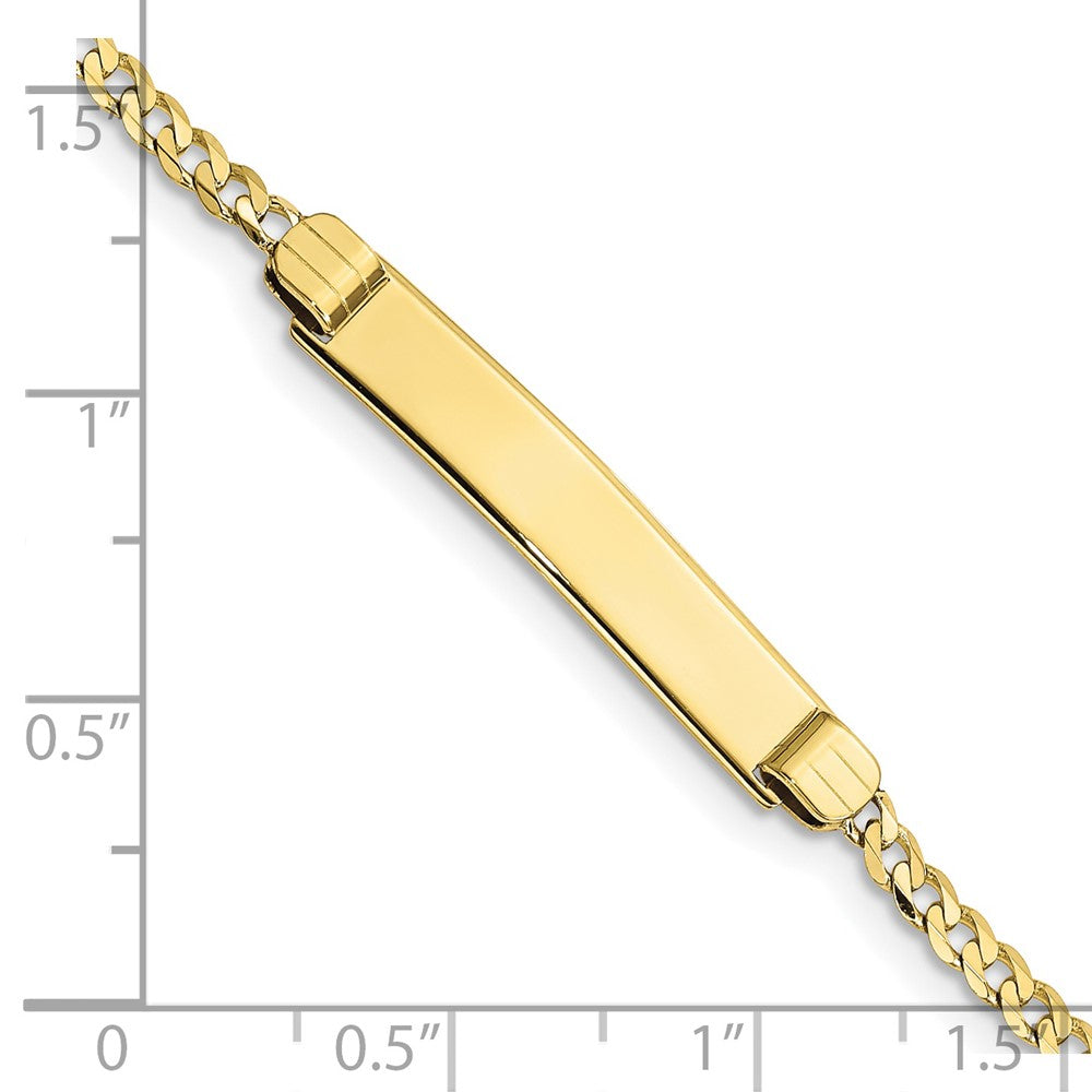 10k Yellow Gold Flat Curb Link ID Bracelet