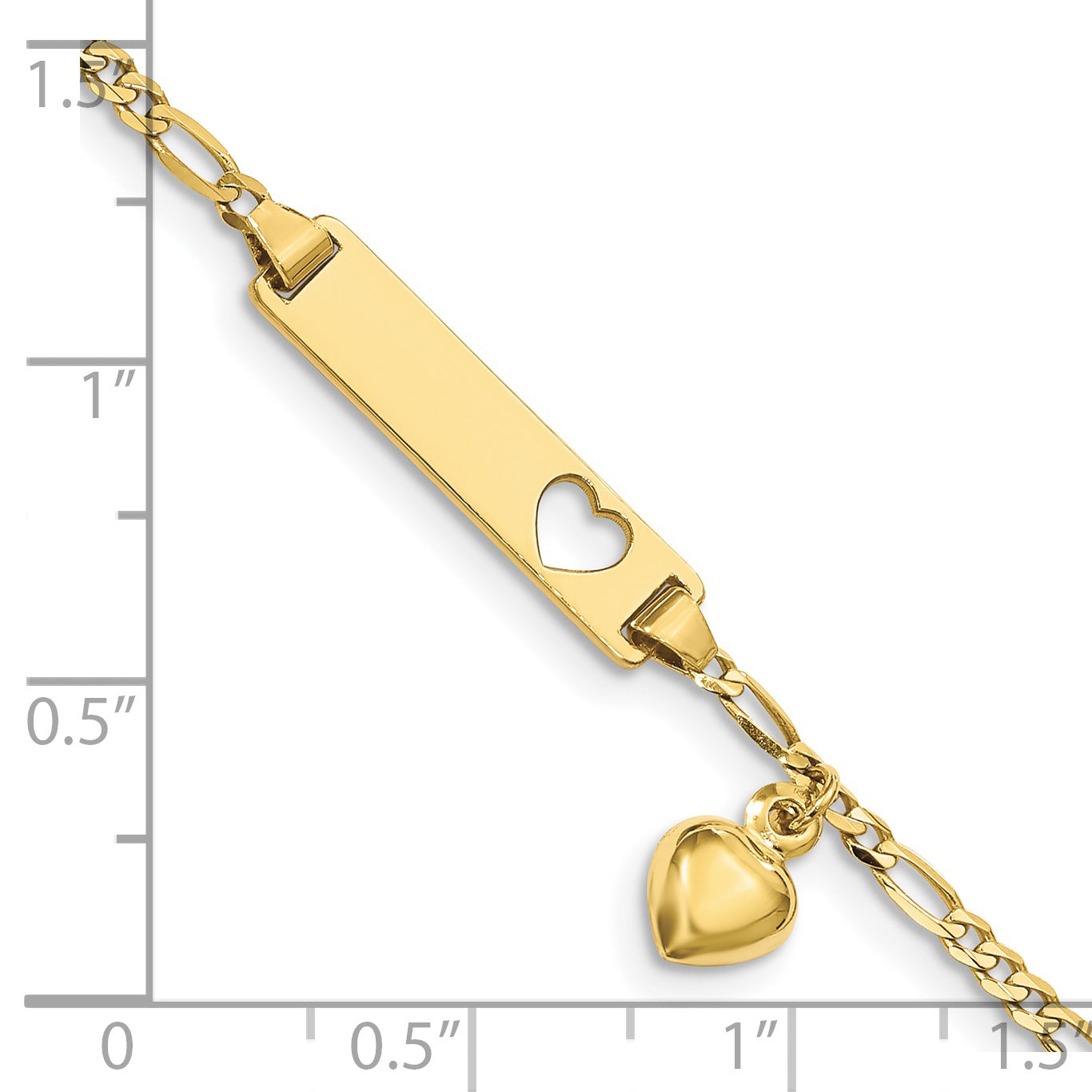 10k Yellow Gold Figaro Link ID Bracelet