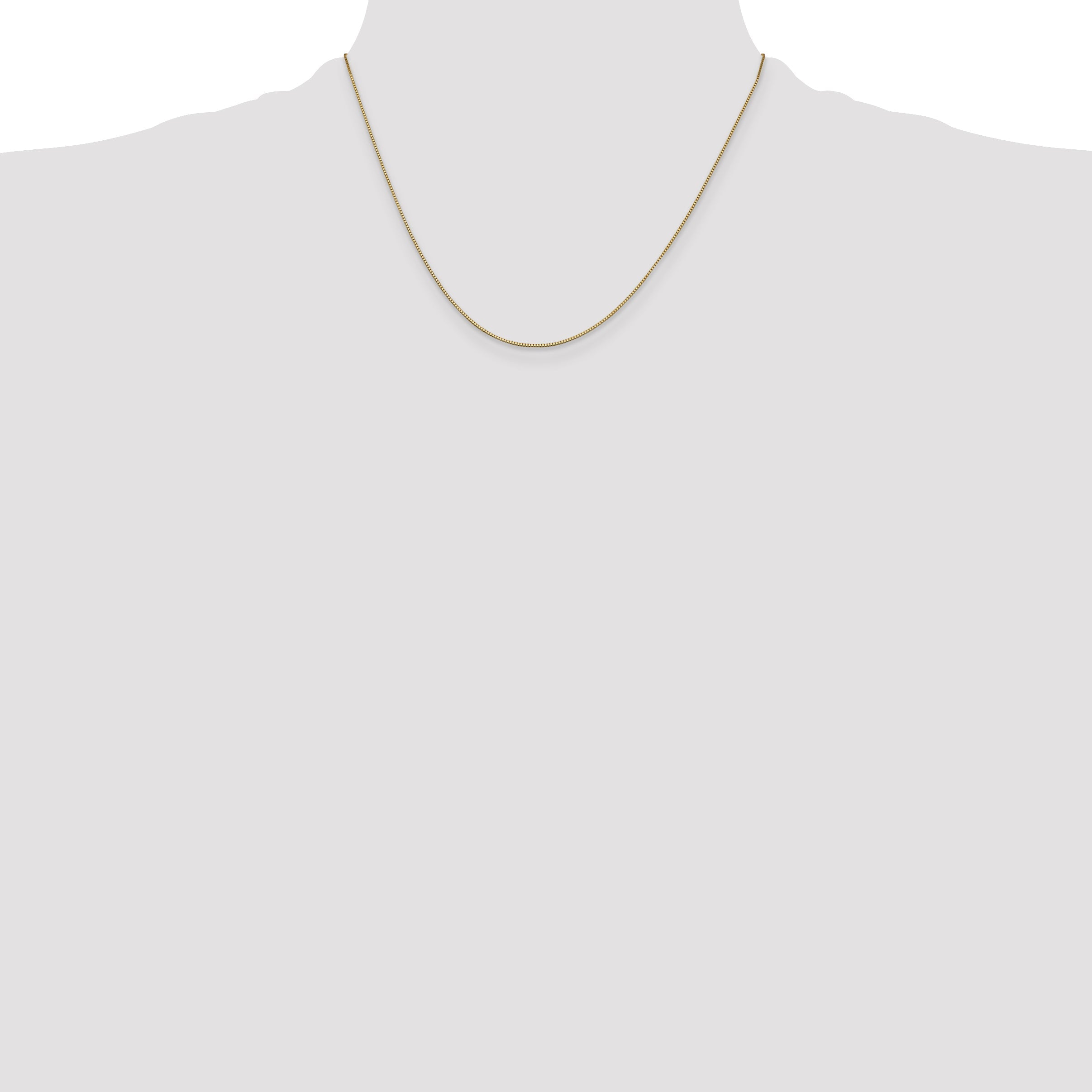 18 Inch 10K Yellow Gold .7mm Box With Lobster Clasp Chain Necklace