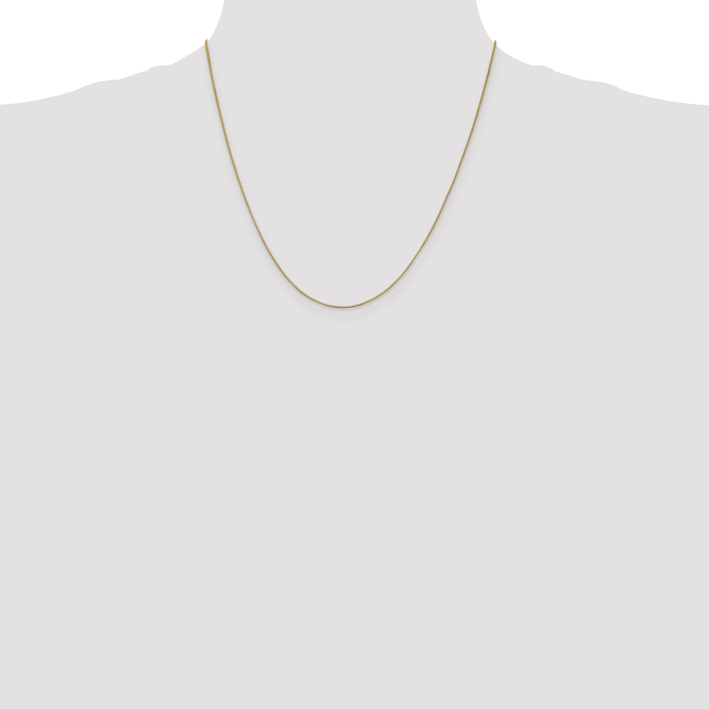 2 Inch 10K Yellow Gold .7mm Box With Lobster Clasp Chain Necklace