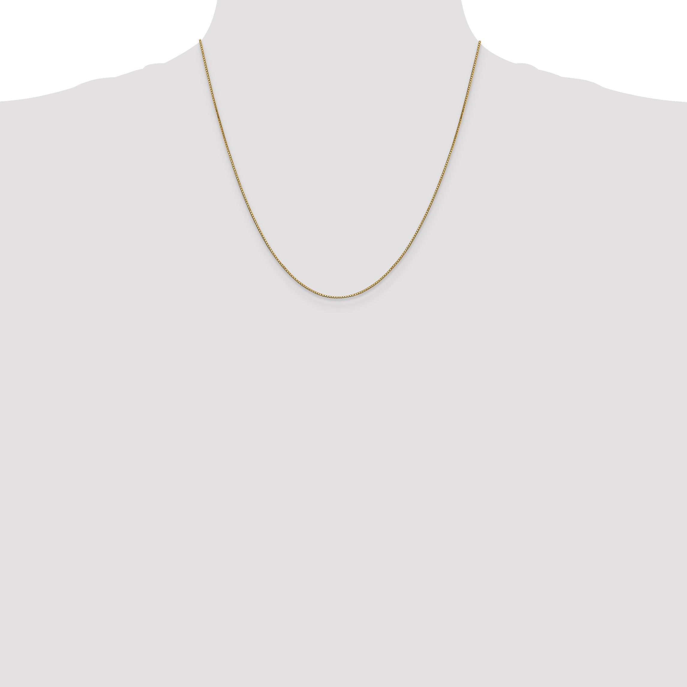2 Inch 10k Yellow Gold .90mm Box Chain Necklace