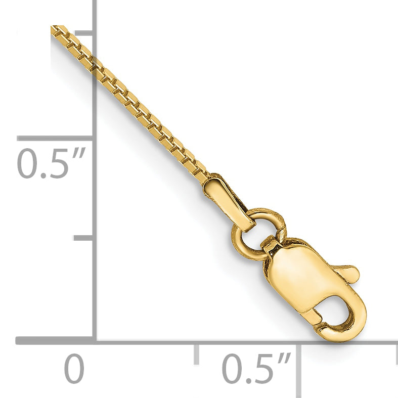 10k Yellow Gold .90mm Box Chain Anklet