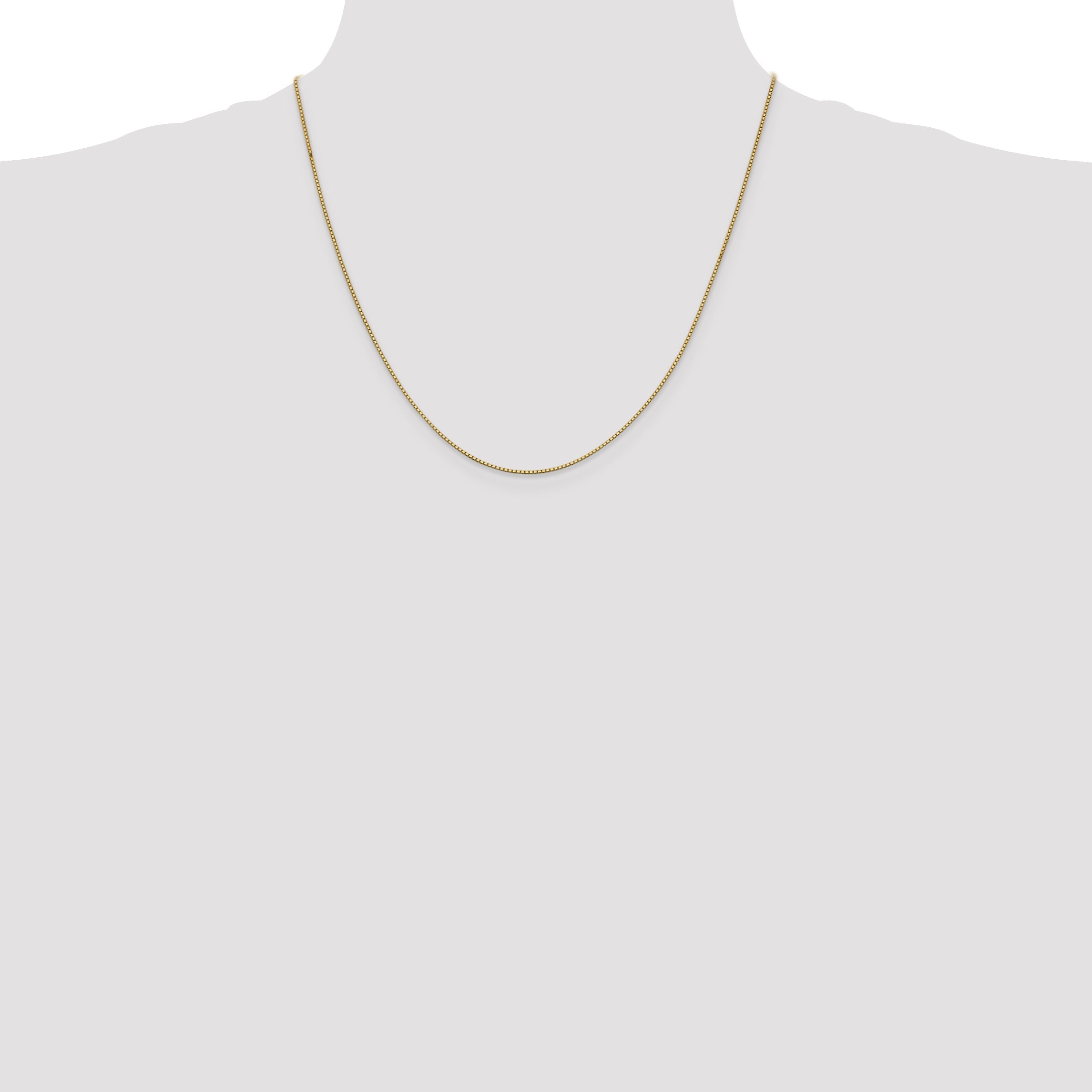 2 Inch 10K Yellow Gold .95mm Box Chain Necklace