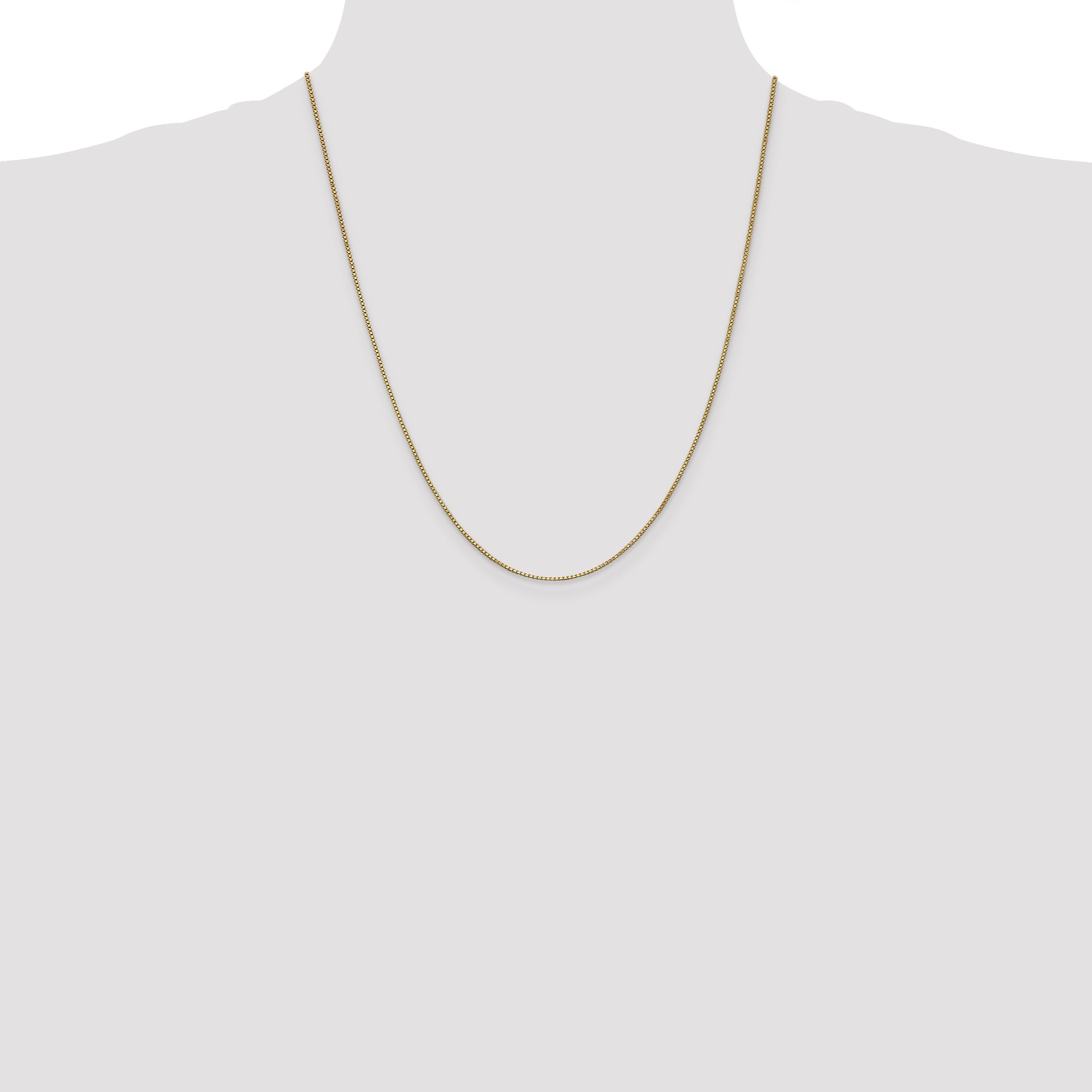 22 Inch 10k Yellow Gold 1mm Box Chain Necklace