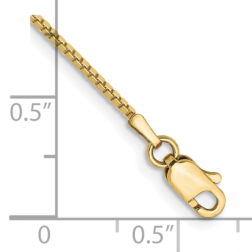 7 Inch 10k Yellow Gold 1mm Box Chain Bracelet