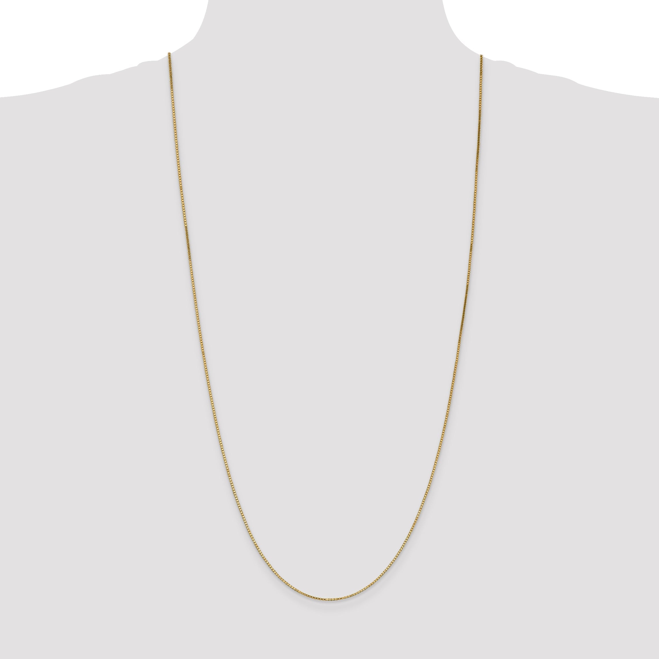 3 Inch 10k Yellow Gold 1.1mm Box Chain Necklace