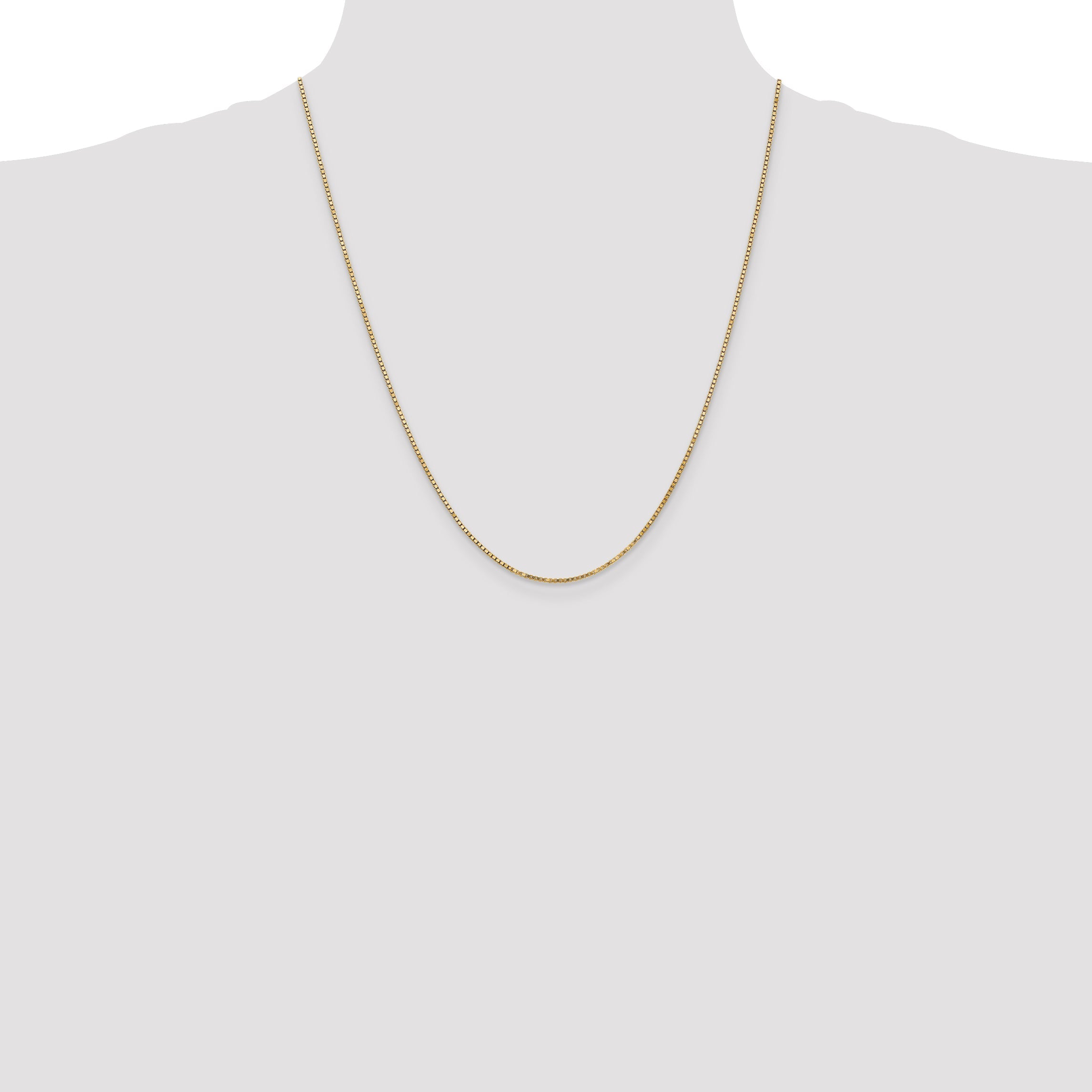 22 Inch 10k Yellow Gold 1.3mm Box Chain Necklace