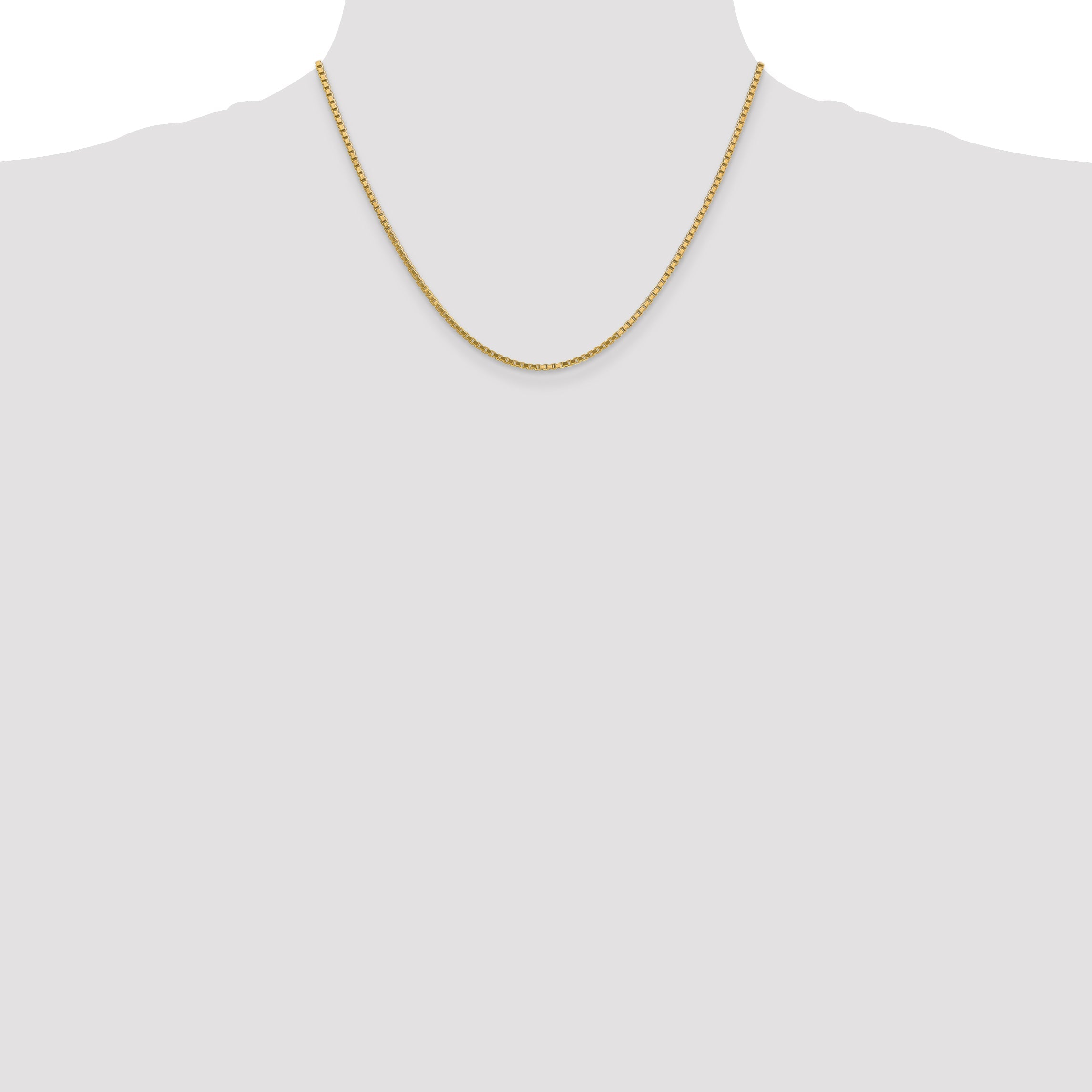 18 Inch 10k Yellow Gold 1.9mm Box Chain Necklace