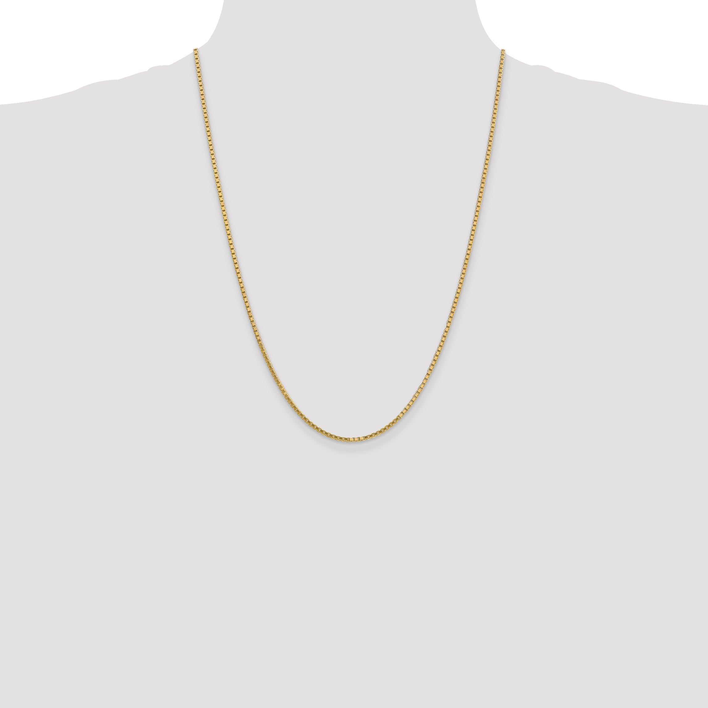 24 Inch 10k Yellow Gold 1.9mm Box Chain Necklace