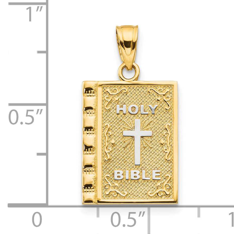 10k Yellow w/Rhodium Holy Bible Charm