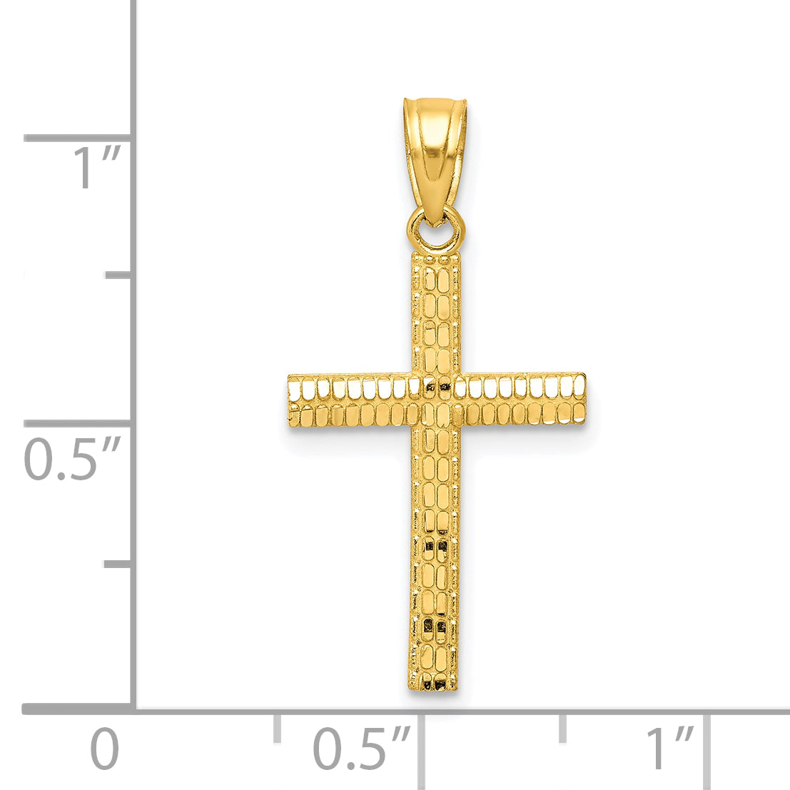 10k Yellow Gold Diamond-Cut Cross Pendant