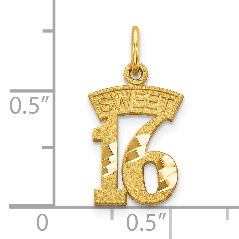 10k Yellow Gold SWEET 16 Charm