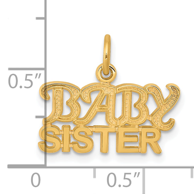 10k Yellow Gold BABY SISTER Charm