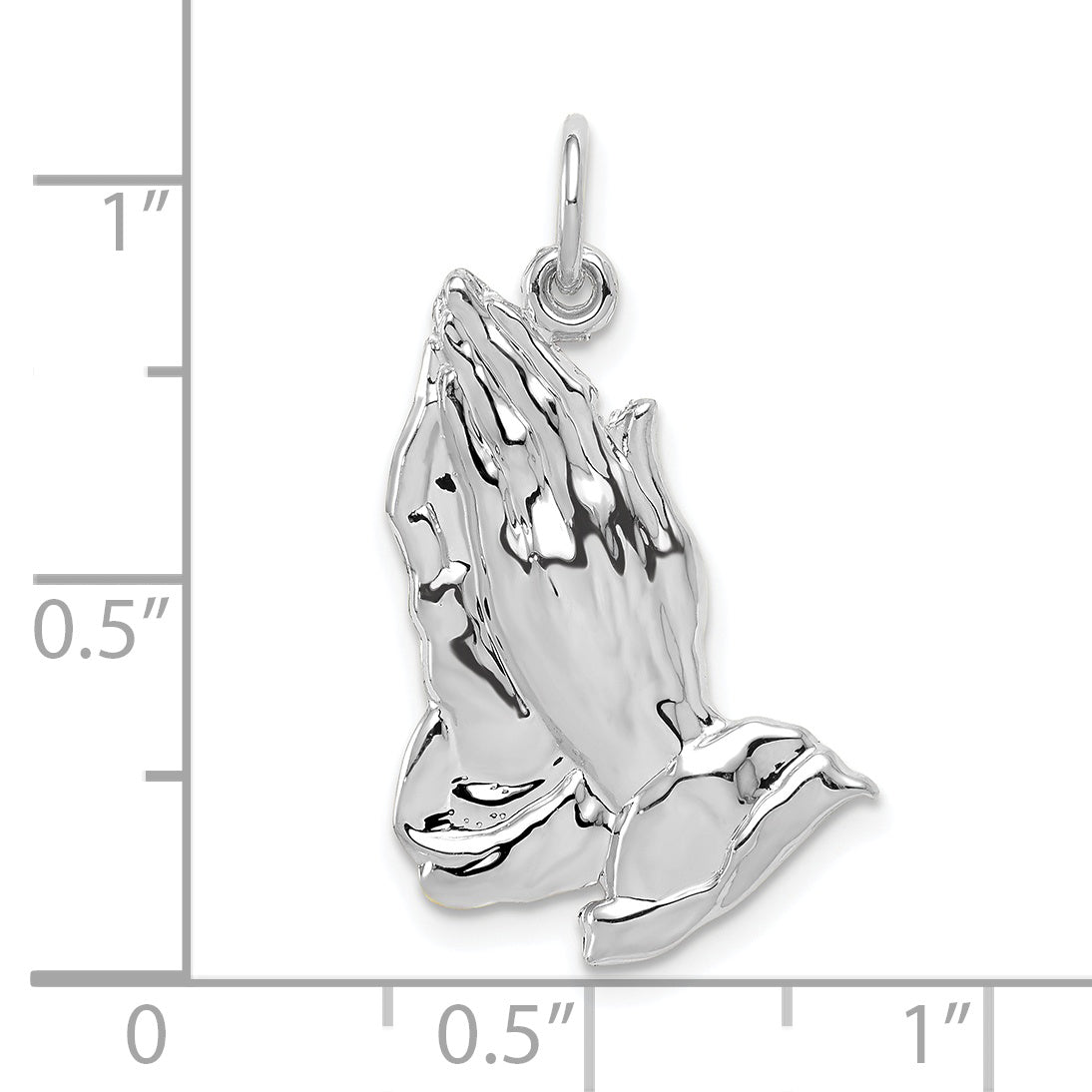 10K White Gold 10Kw Praying Hands Pendant