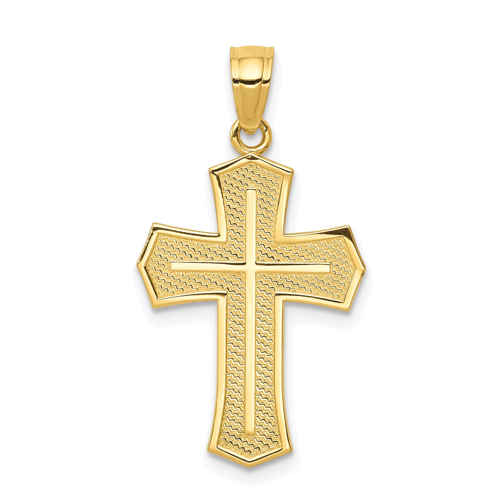 10k Yellow Gold Passion Cross W/ JESUS Reversible Pendant
