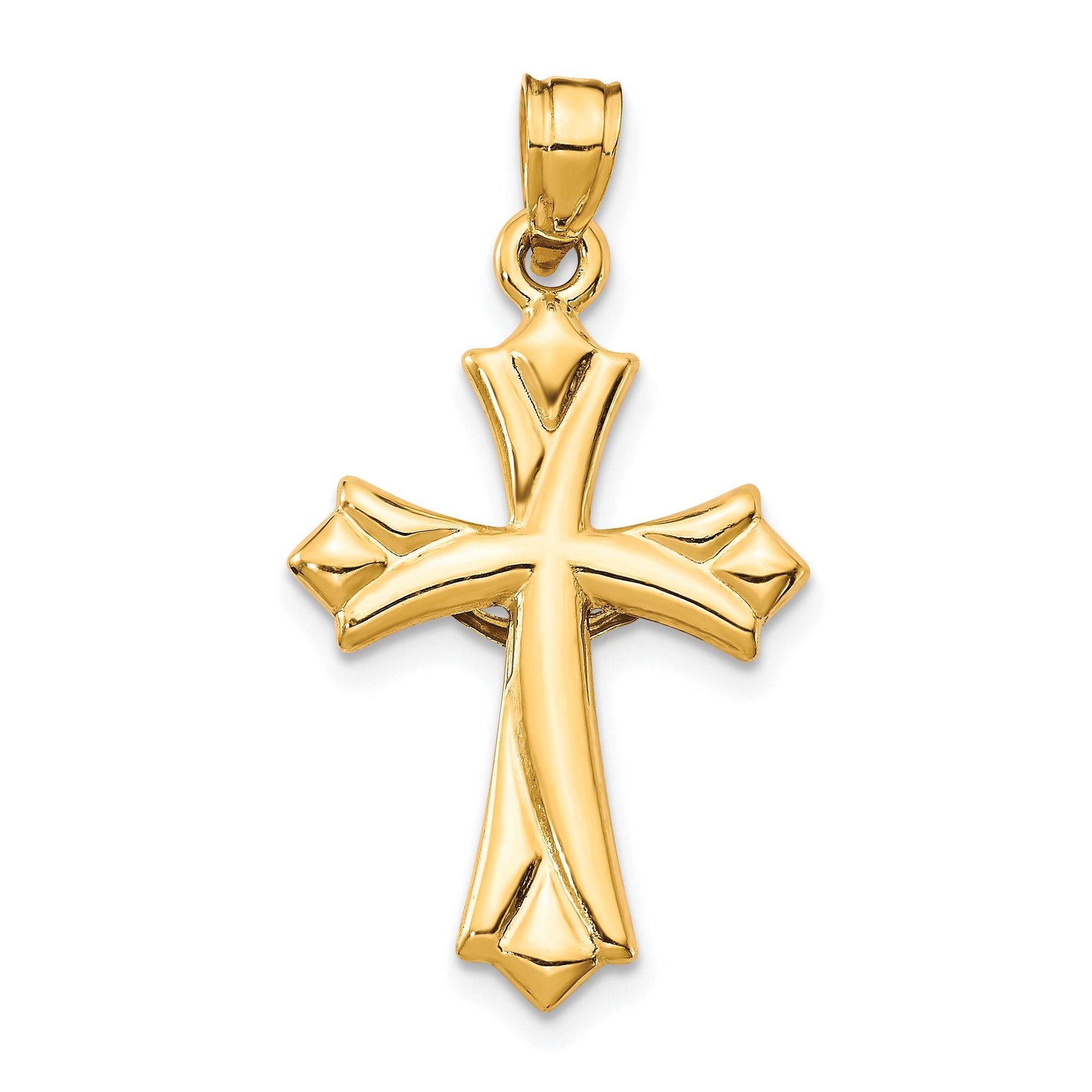 10k Yellow Gold Reversible Crucifix /Cross Pendant