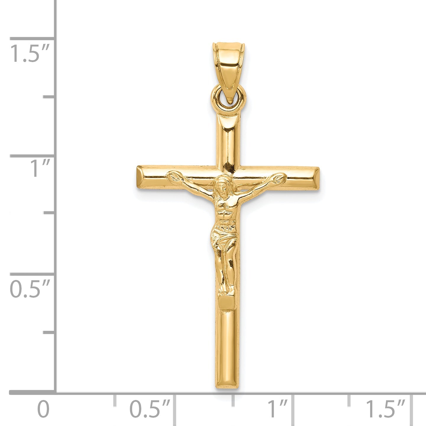 10k Yellow Gold Hollow Crucifix Pendant