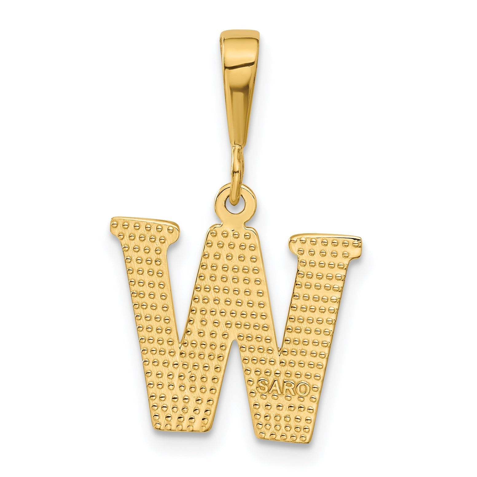 10K Yellow Gold 10Ky Initial W Pendant