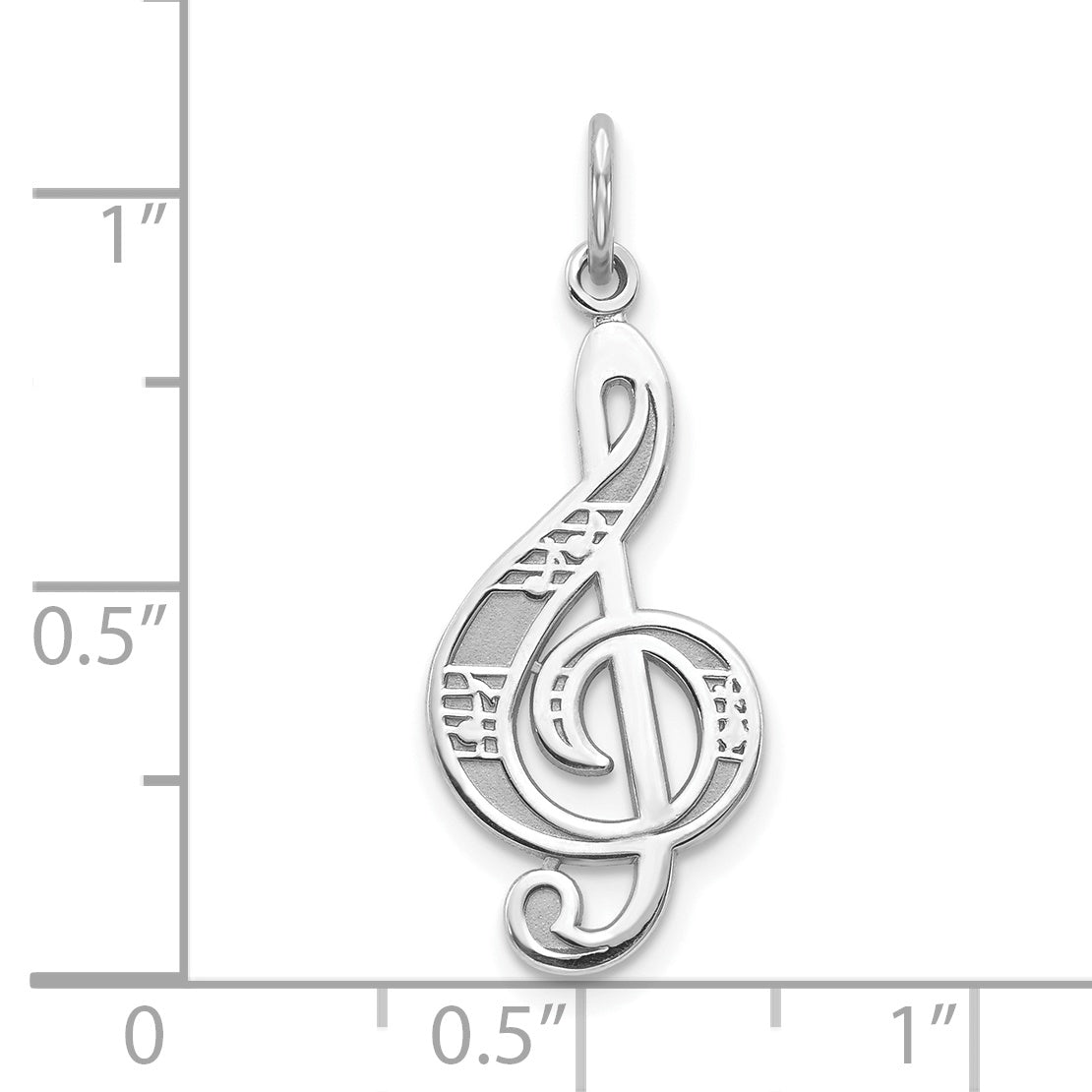 10K White Gold Treble Clef Charm