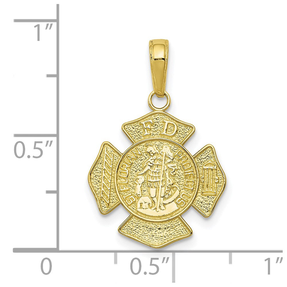 10K Yellow Gold St. Florian Protect Us/Fire Dept. Pendant