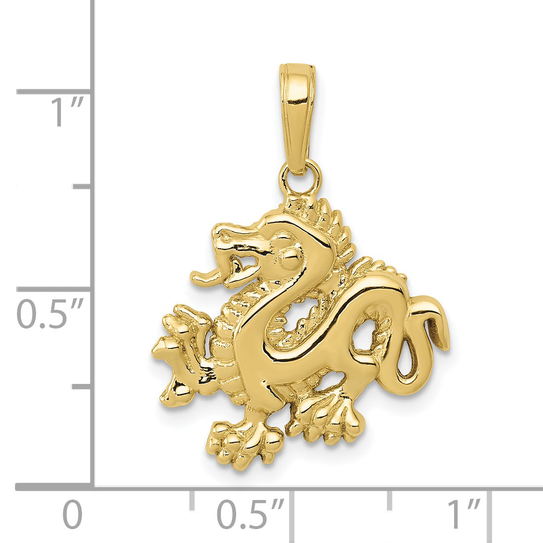 10K Yellow Gold Dragon Pendant