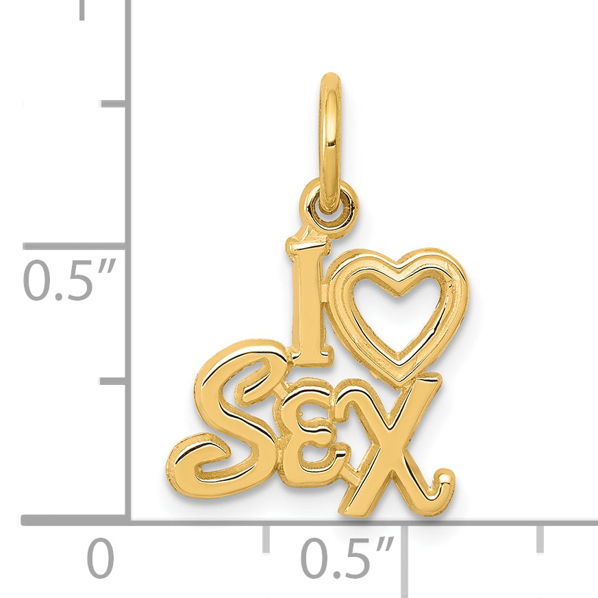 10k Yellow Gold Talking - I HEART SEX Charm
