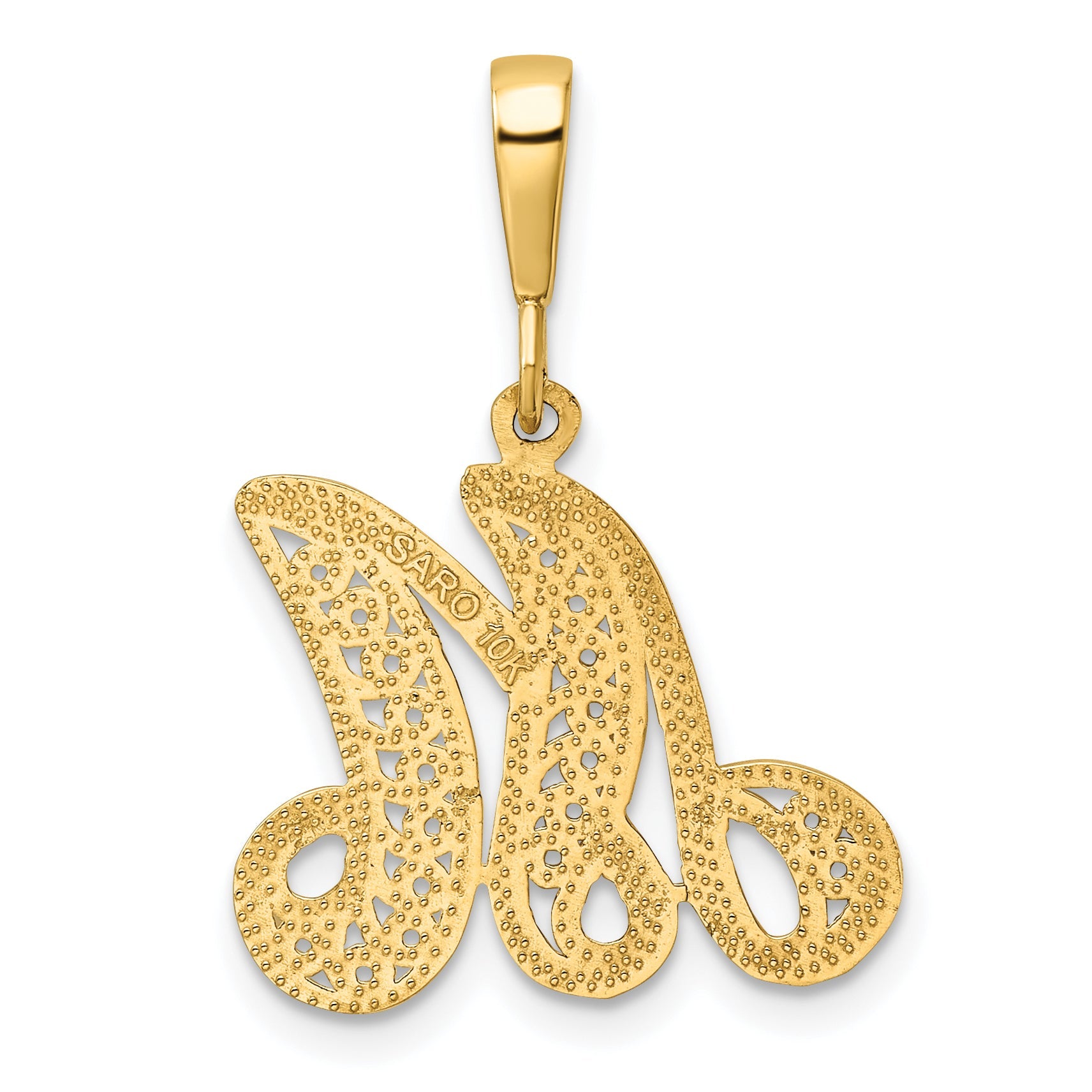10k Yellow Gold Initial M Pendant