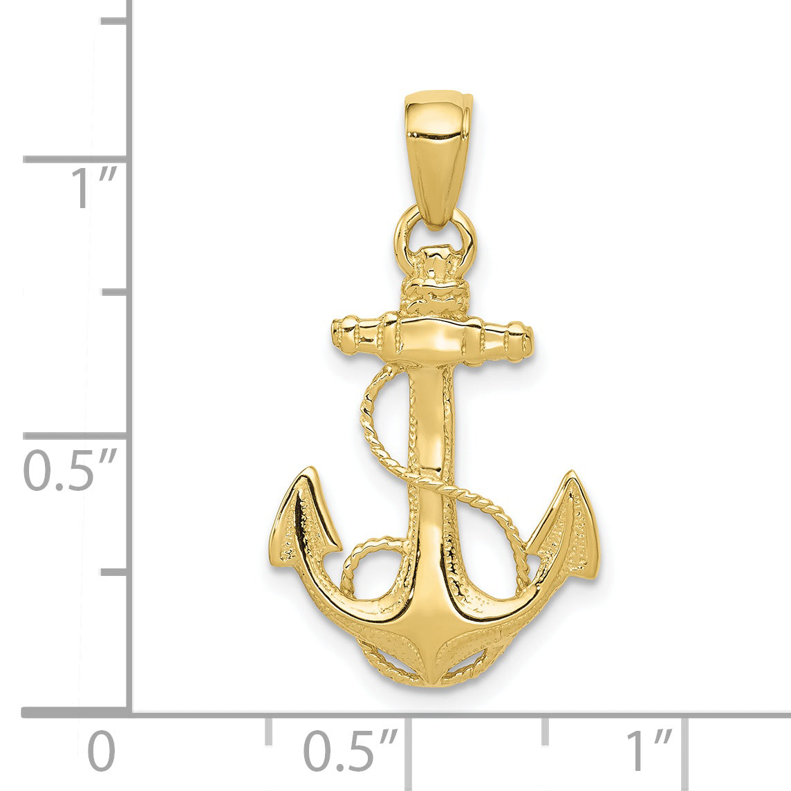 10K Yellow Gold 10K Solid Polished Anchor Pendant