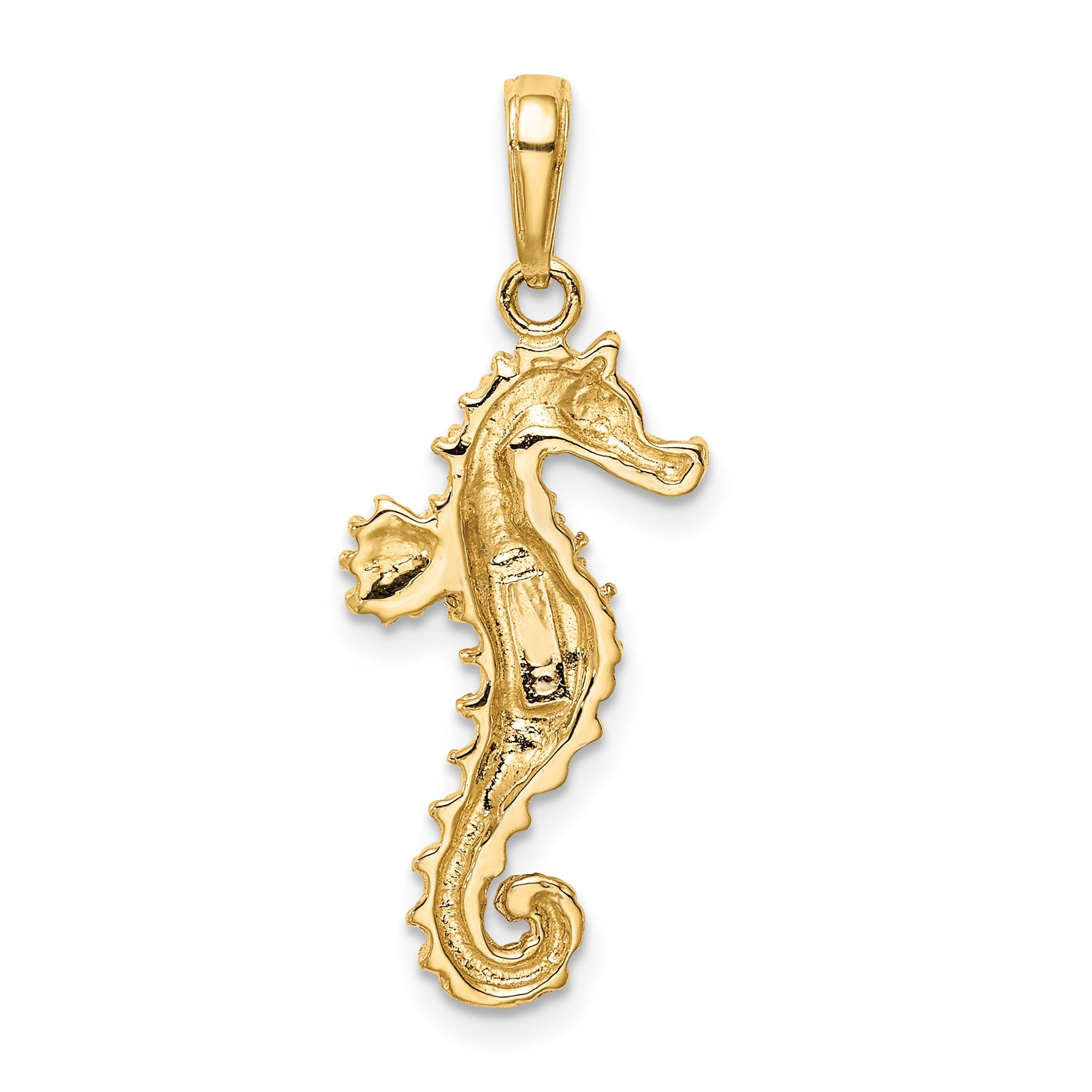 10K Yellow Gold Seahorse Pendant