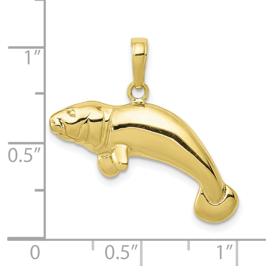 10K Yellow Gold 10K Solid Polished Manatee Pendant