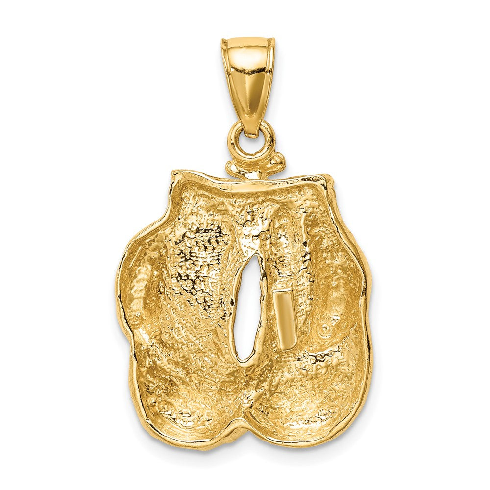 10K Yellow Gold 10K Solid Polished Open-Backed Boxing Gloves Pendant