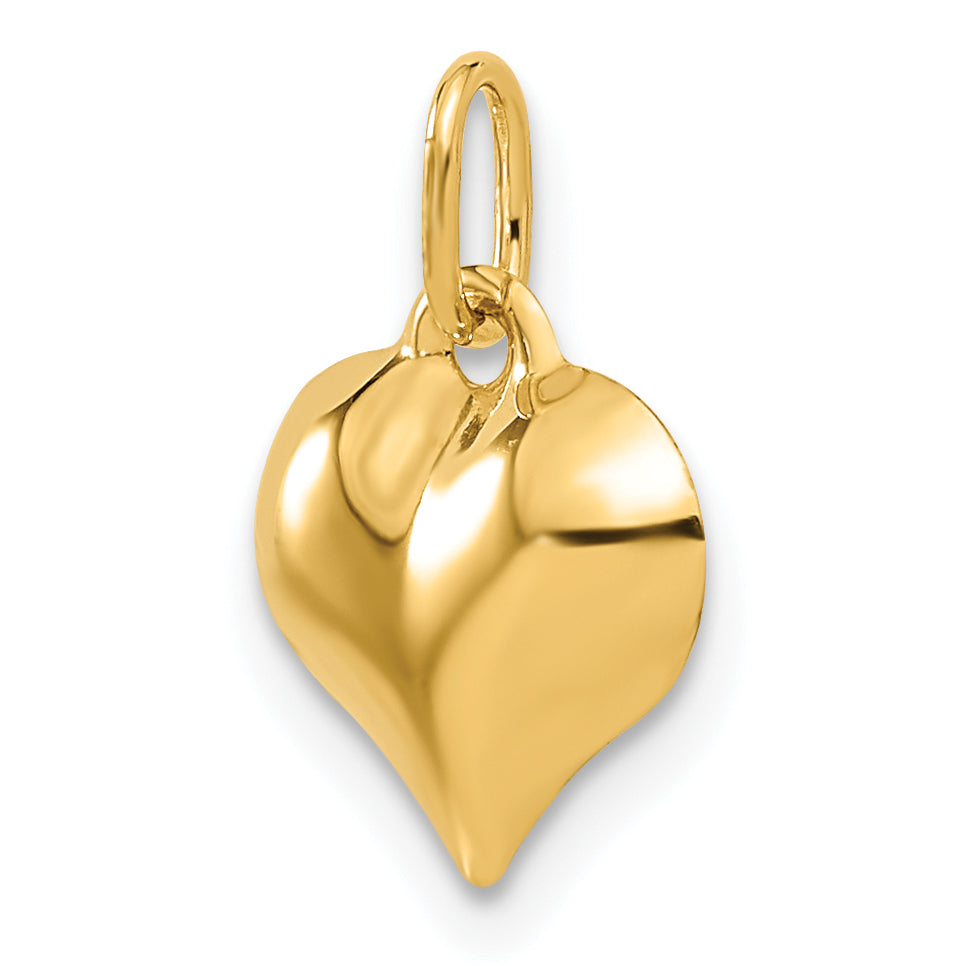 10K Yellow Gold 10K Polished 3-D Heart Pendant