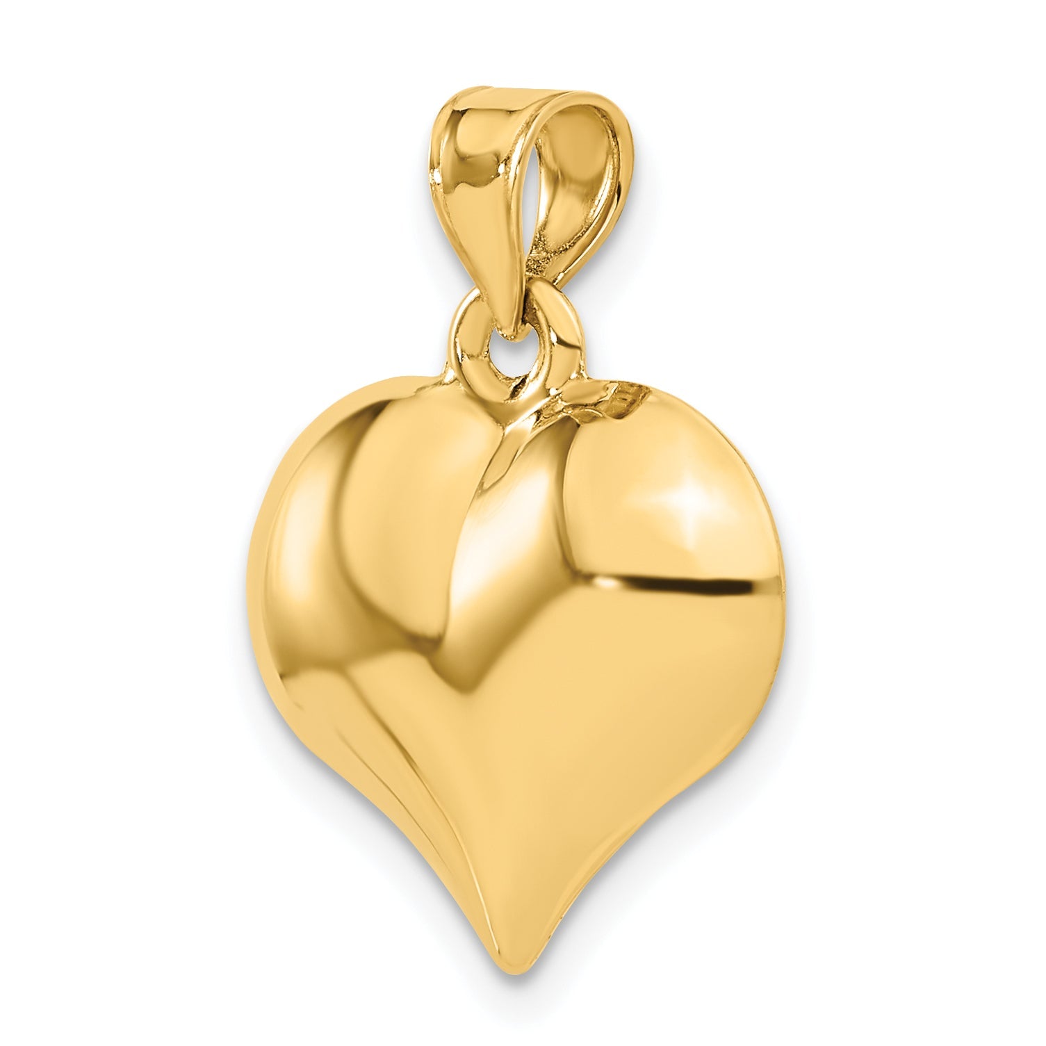 10K Yellow Gold 10K Polished 3-D Heart Pendant