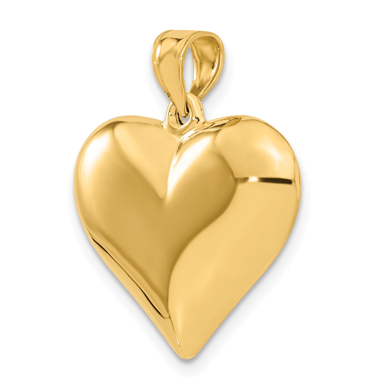 10K Yellow Gold 10K Polished 3-D Heart Pendant