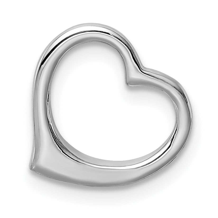 10K White Gold 10K Polished Heart Chain Slide