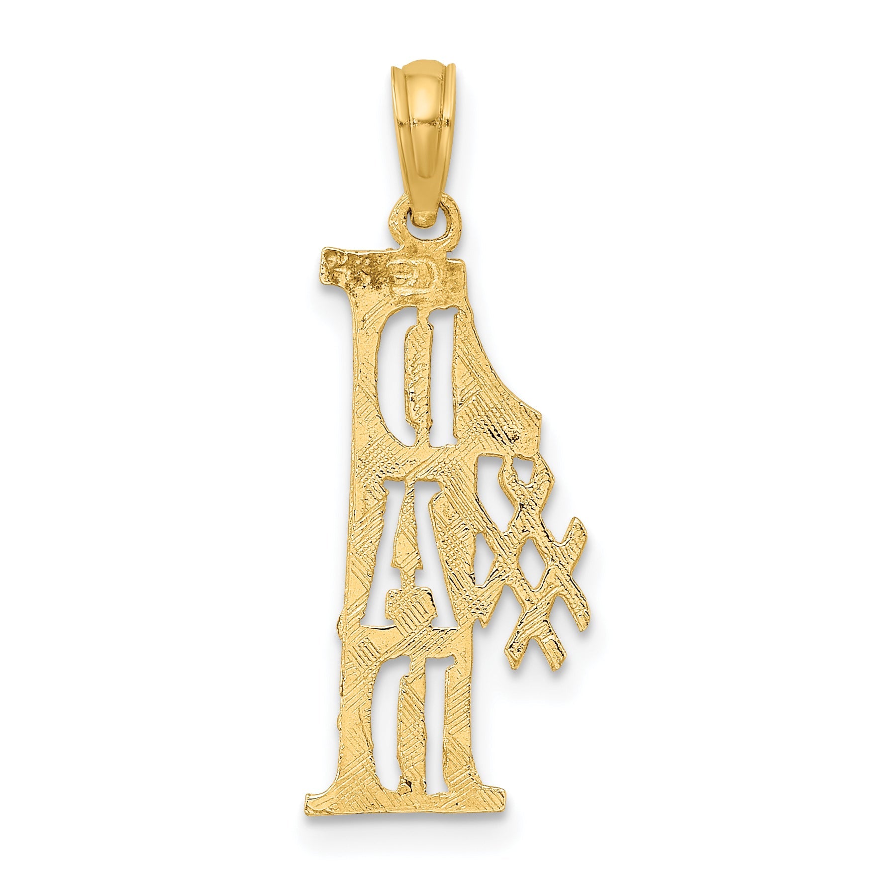 10K Yellow Gold 10K #1 Dad Cut-Out Vertical Pendant