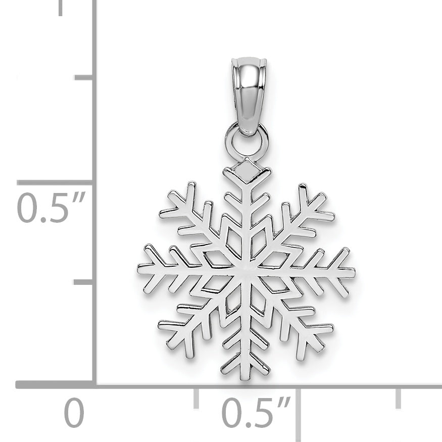 10K White Gold Snowflake Pendant