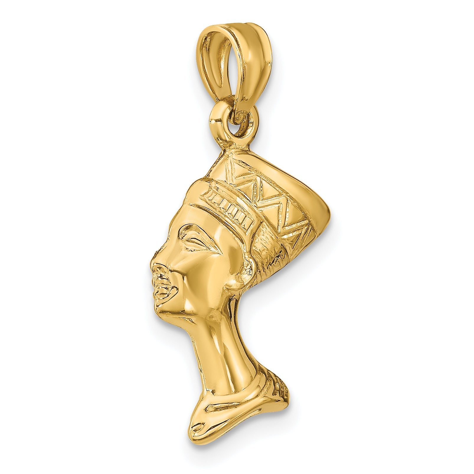 10K Yellow Gold 3-D Nefertiti Pendant